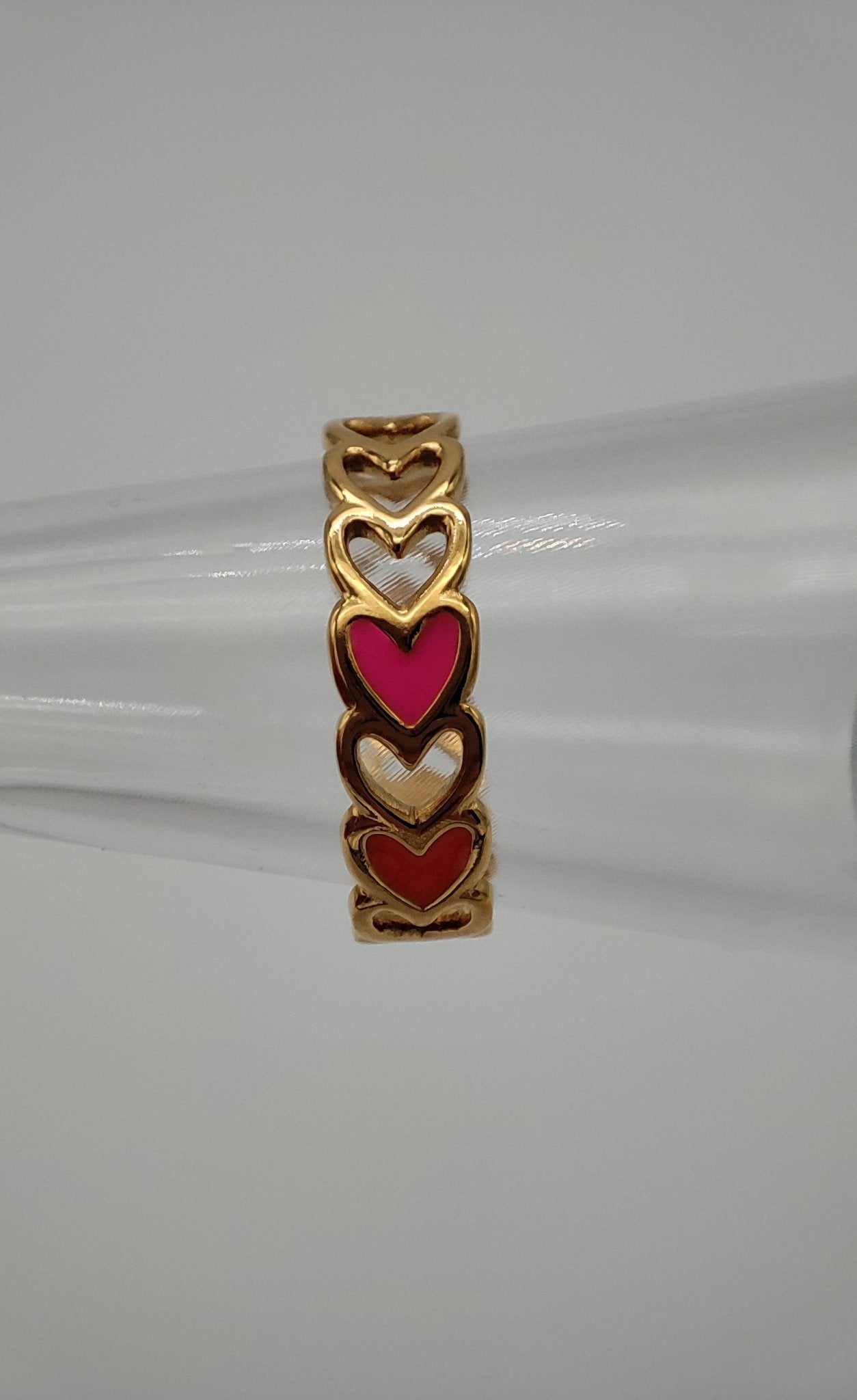 Anillo ajustable corazones colores - Love glam