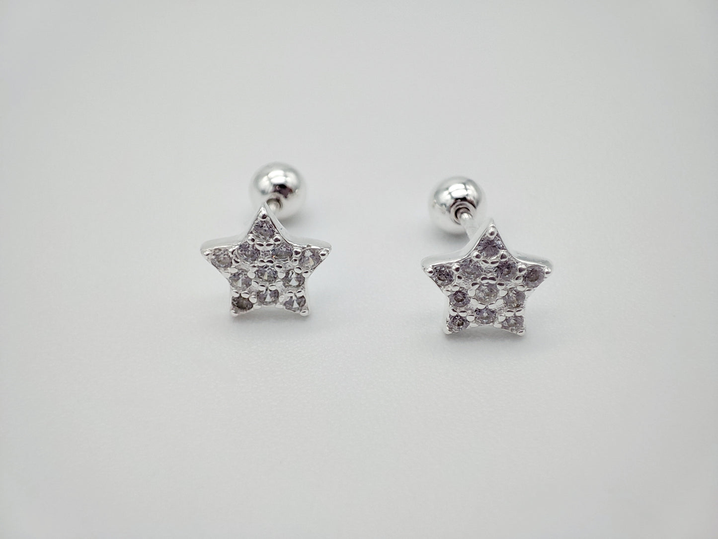 Broqueles estrellas plata con cristales