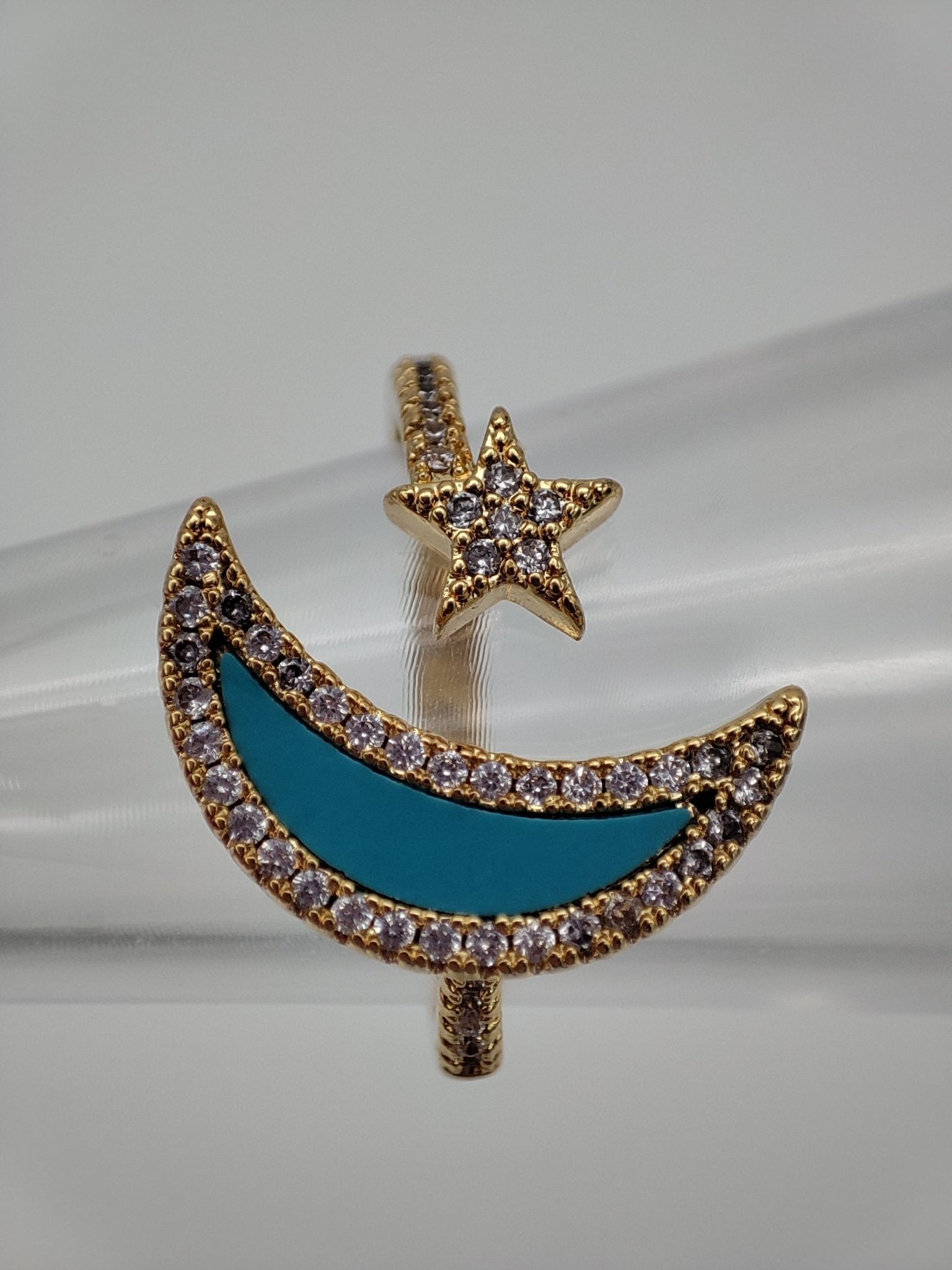 Anillo ajustable luna azul y estrella - Love glam