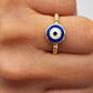 Anillo ajustable ojo azul marino - Love glam