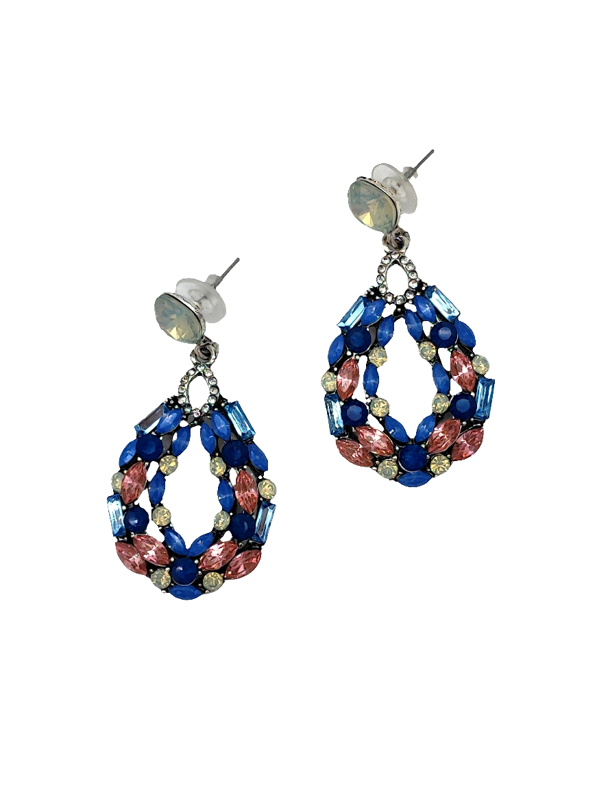 Aretes gotas con cristales