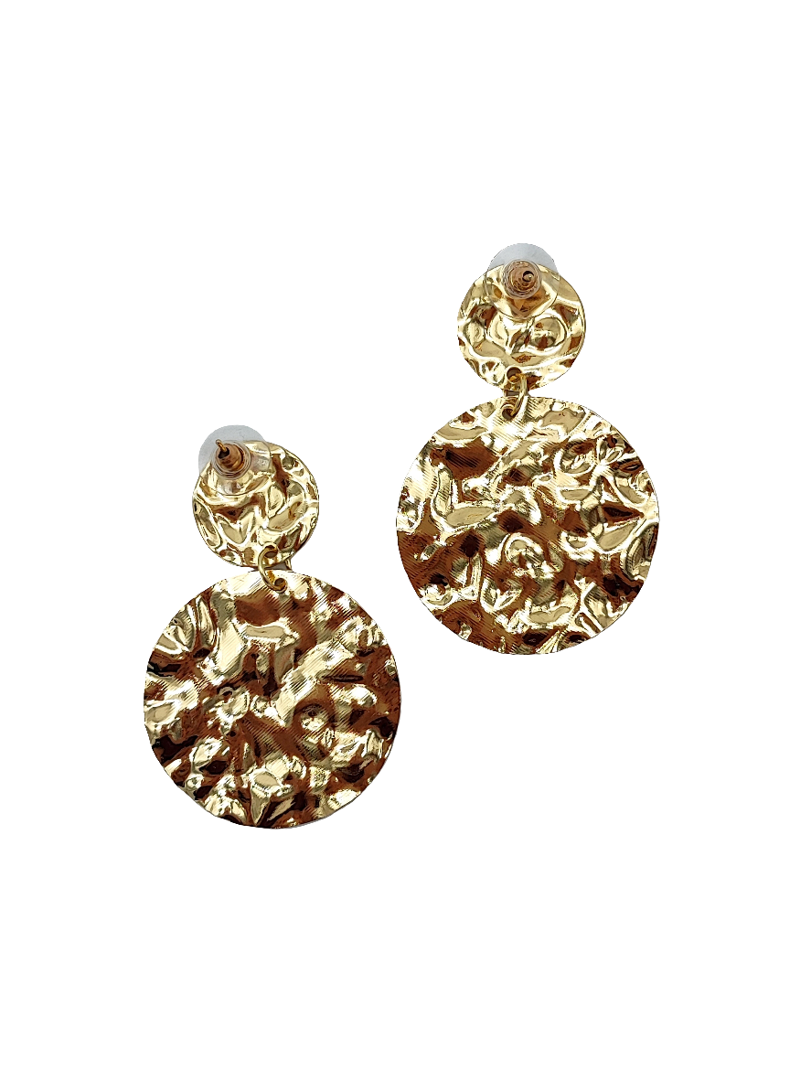 Aretes doble circulo martillado