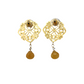 Aretes flor con grecas y cristal amarillo