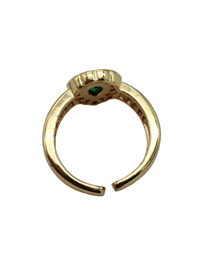 Anillo ajustable gota cristal verde