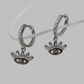 Aretes plata ojo con cristales
