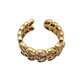 Anillo ajustable hojas con cristales