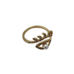 Anillo ajustable ojo con perla y cristales