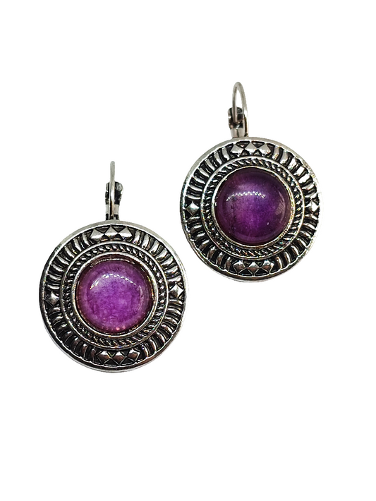 Aretes cristal morado