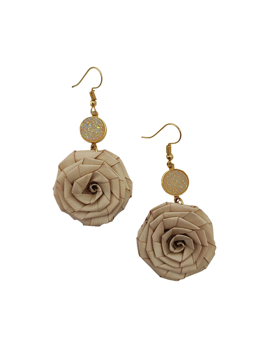 Aretes rosa beige