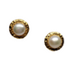 Aretes perla circulo dorado