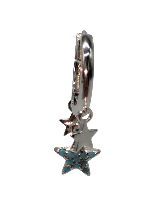 Aretes plata con dijes estrellas