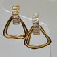 Aretes triangulo con tira cristales