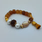 Pulsera piedras y perlas con mecha