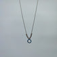 Collar plata con dije circulo azul