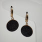 Aretes círculo negro con cristales