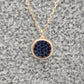 Collar círculo volumen cristales azul marino