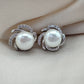 Aretes perla con plateado