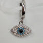 Aretes plata ojo azul con cristales